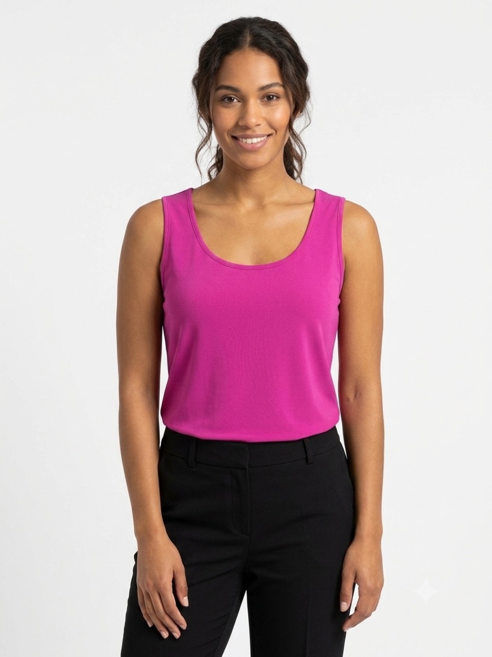 Kim & Co Fuchsia Scoop Neck Tank Top Size Large